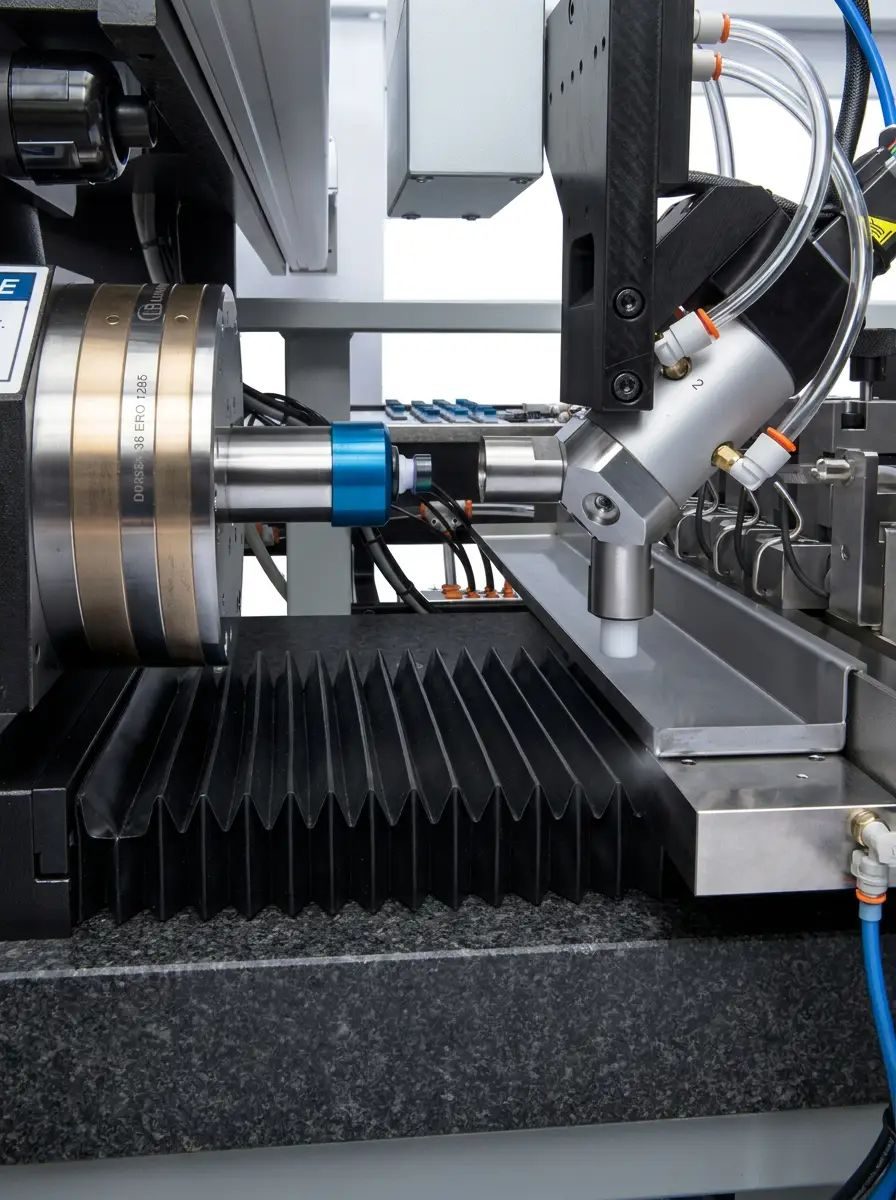 A precision lathe cutting a contact lens in Aurora&rsquo;s ISO 13485 certified lab